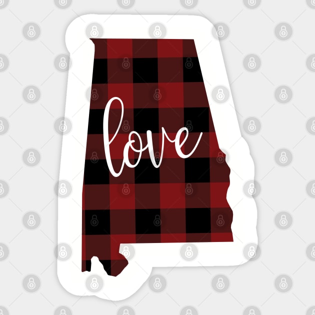 Alabama Love Buffalo Check Sticker by beyerbydesign